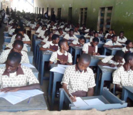 group of students studying