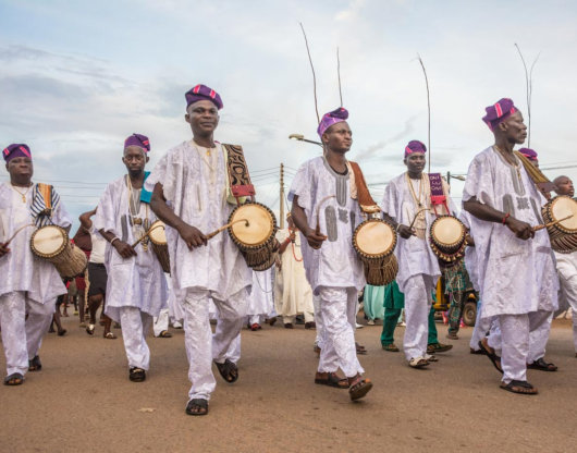 group of men playing drums